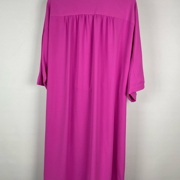 Trina‎ Turk Vibrant Pink Casual Preppy Button Up Collared Shirt Dress - Picture 7 of 8